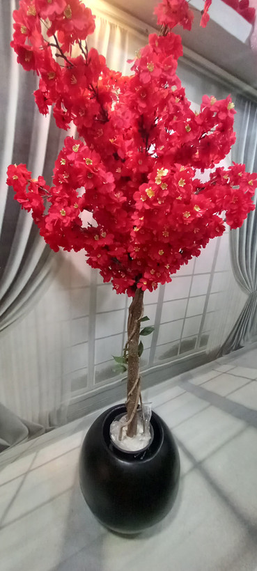 درختچه مصنوعی شکوفه قرمز۱۸۰